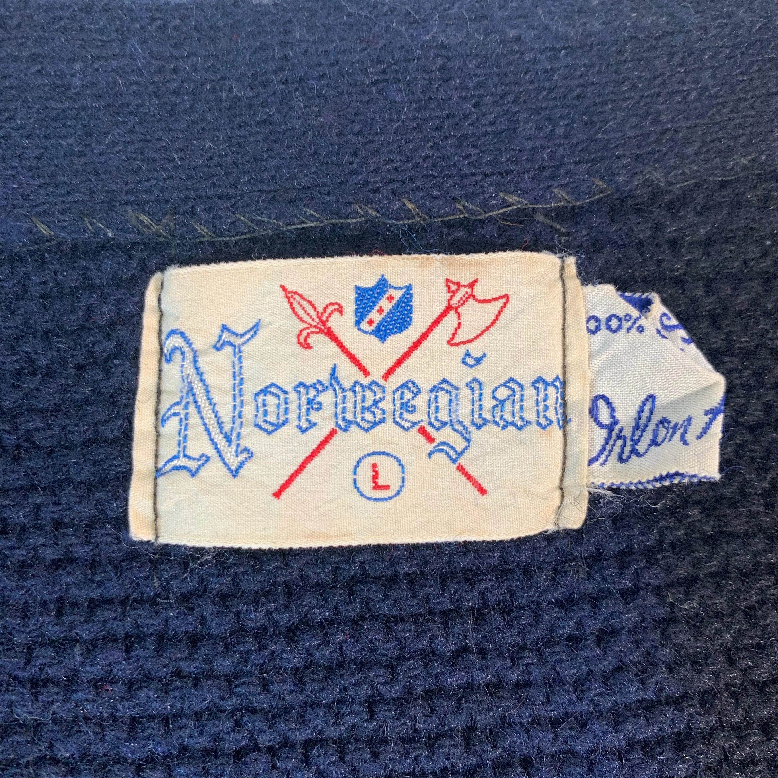 Vintage Norwegian "Striped" Orlon Acrylic Cardigan