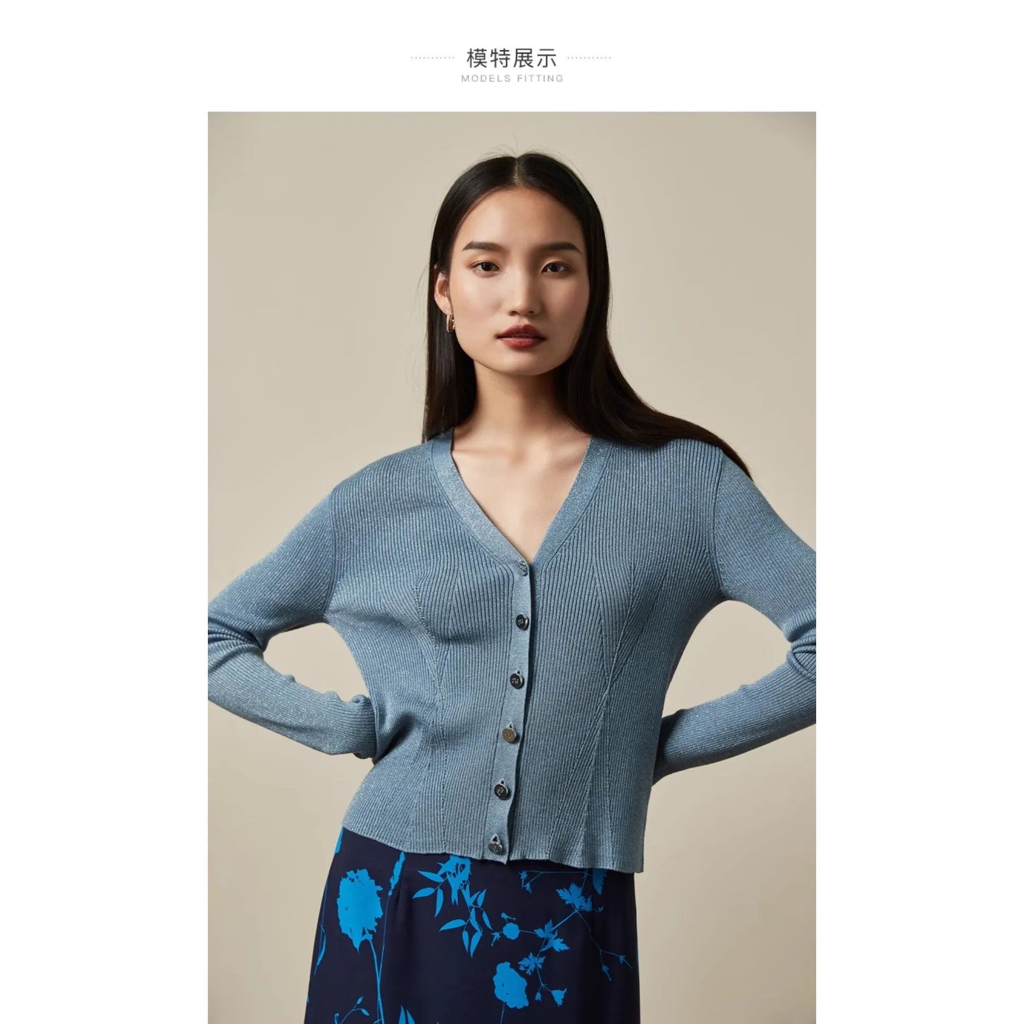 Women Wmk-Venu-Aw20Tb999074 V Neck Cardigan - Blue