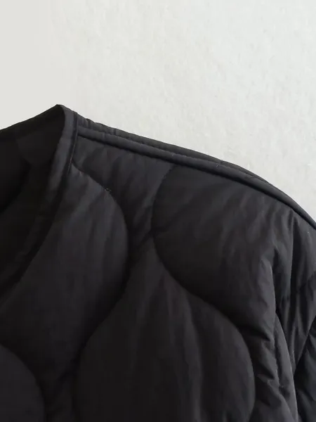 Women's Elegant Long Sleeve Quilted Coat with Single Button | Ideal for Autumn/Winter
