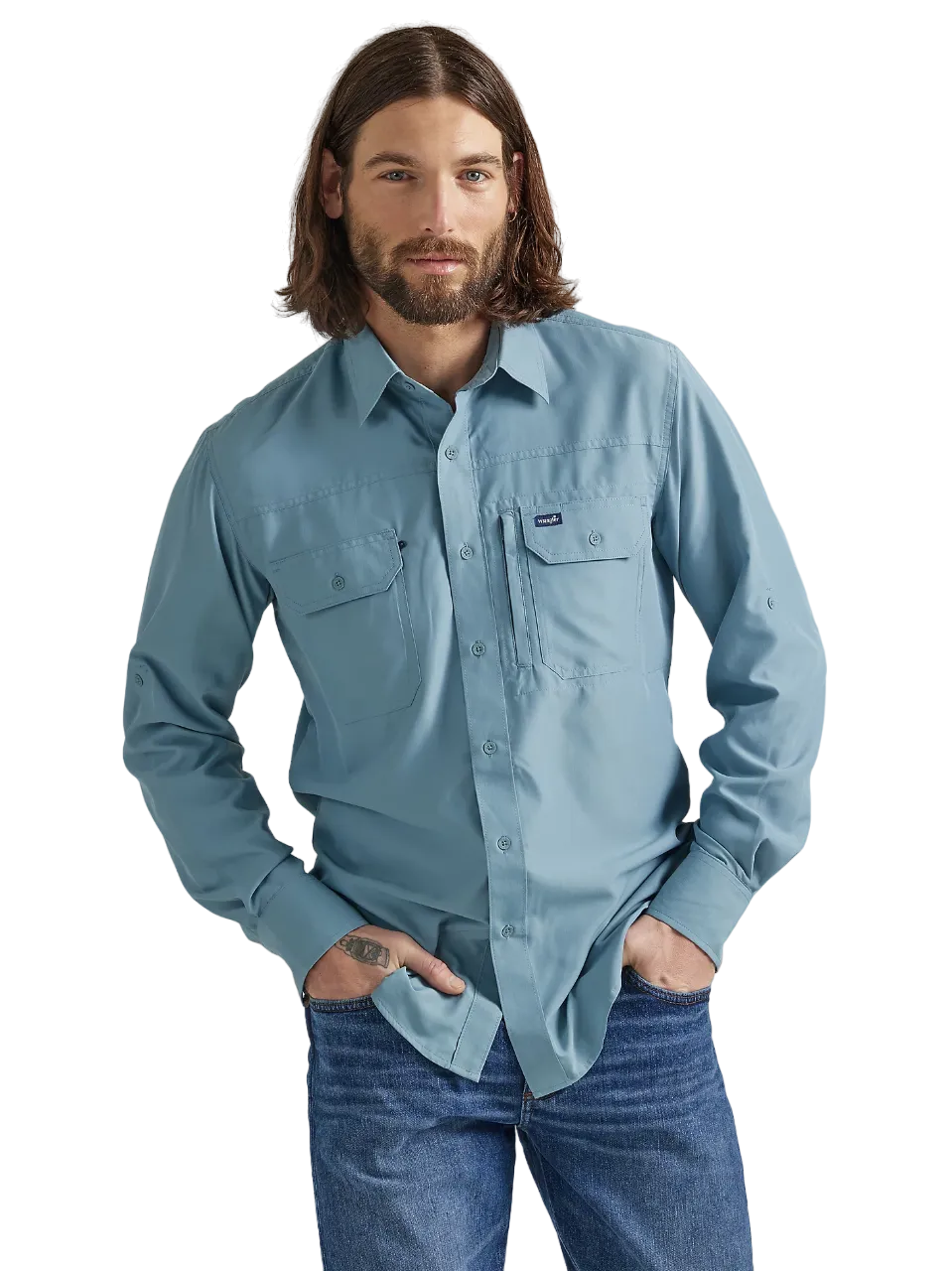 Wrangler Men's Performance Sky Blue Shirt