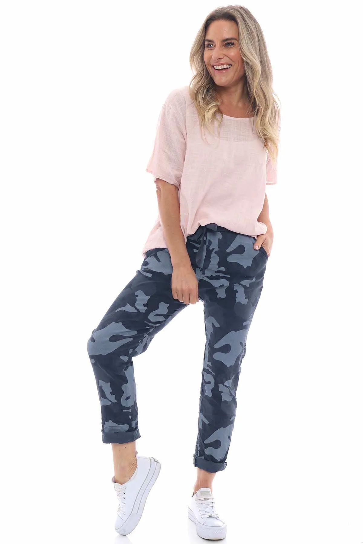 Yarwell Camouflage Print Joggers Charcoal
