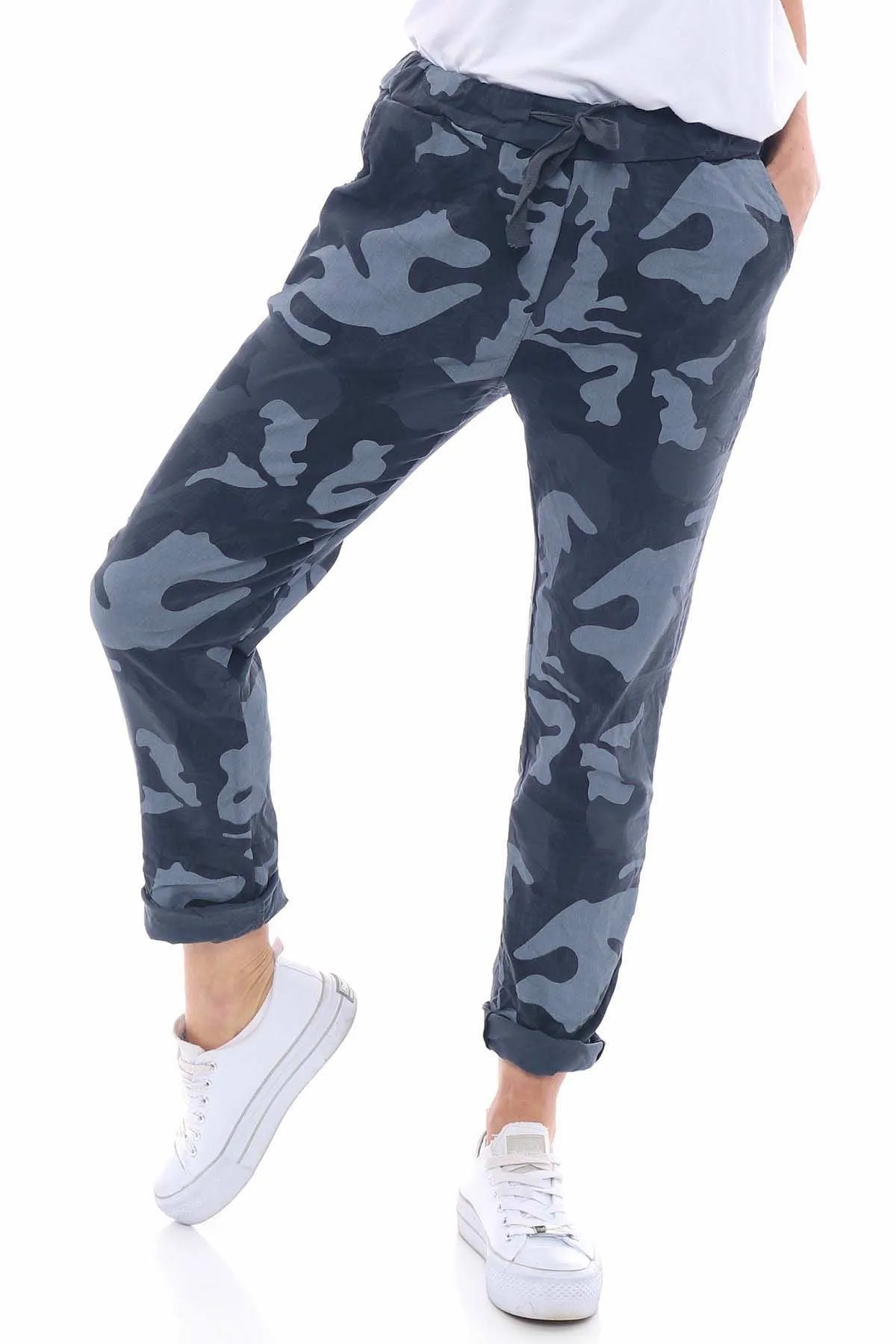 Yarwell Camouflage Print Joggers Charcoal