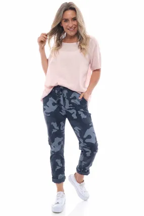 Yarwell Camouflage Print Joggers Charcoal