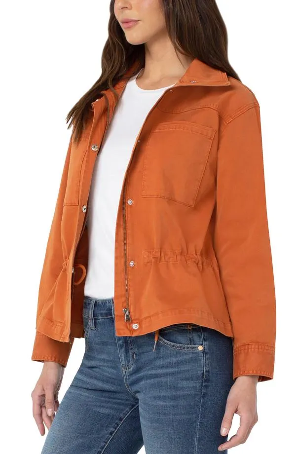 Zip Front Anorak Jacket - Curry Spice