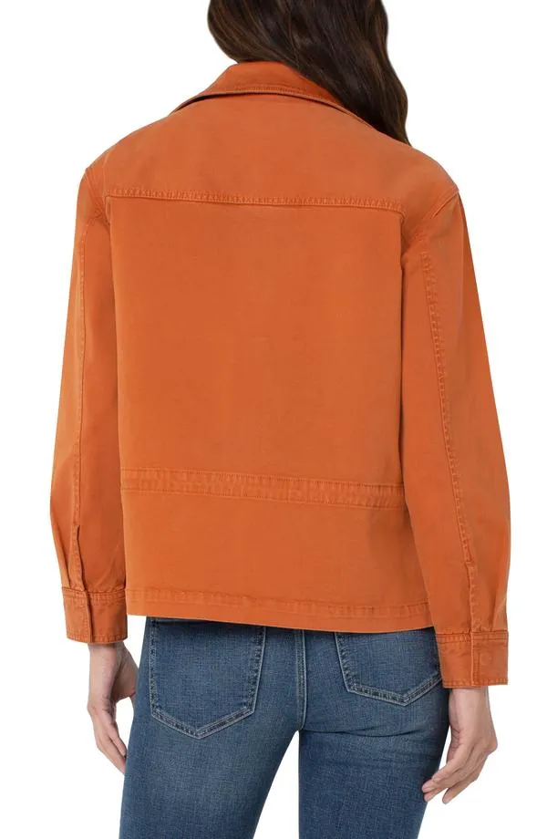 Zip Front Anorak Jacket - Curry Spice